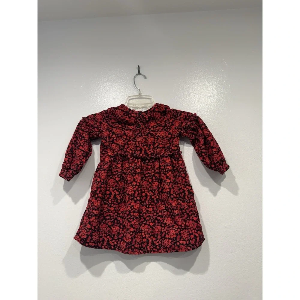 Baby Gap Red Floral Cordorouy Dress 4 Years Long Sleeve Cottage Western Country